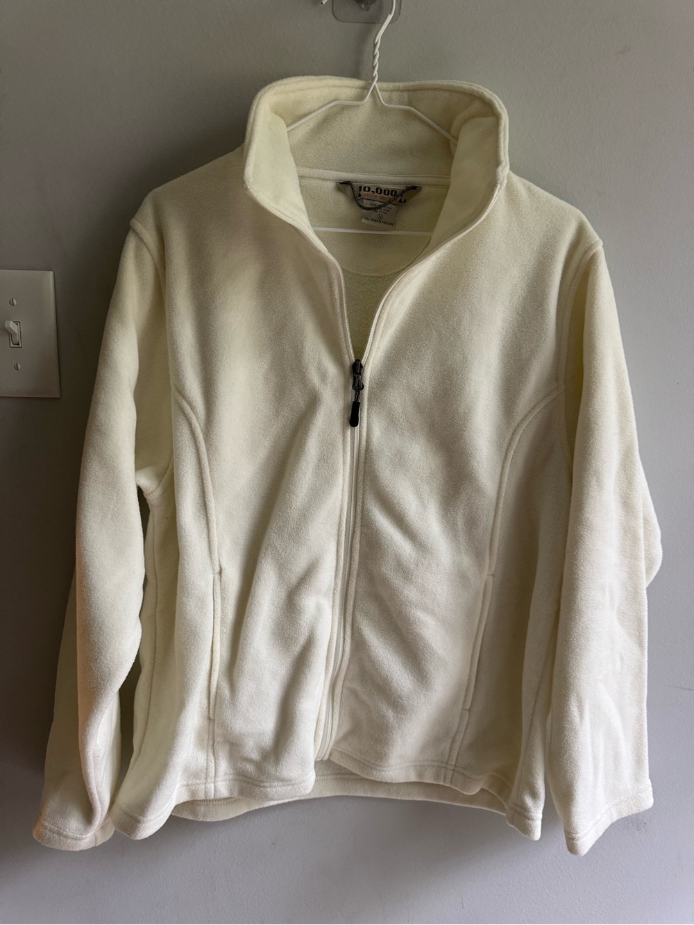 L.L. Bean Women's Off-White Fleece Full-Zip Jacket